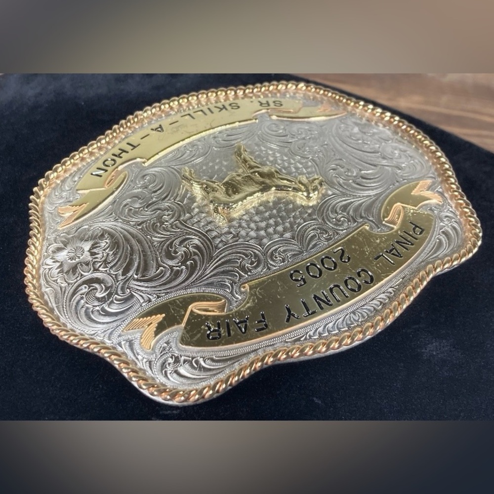2005 PINAL COUNTY FAIR SR. SKILL-A-THON TROPHY BELT BUCKLE LARGE - Picture 5 of 11